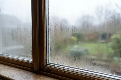Condens tussen de bladen